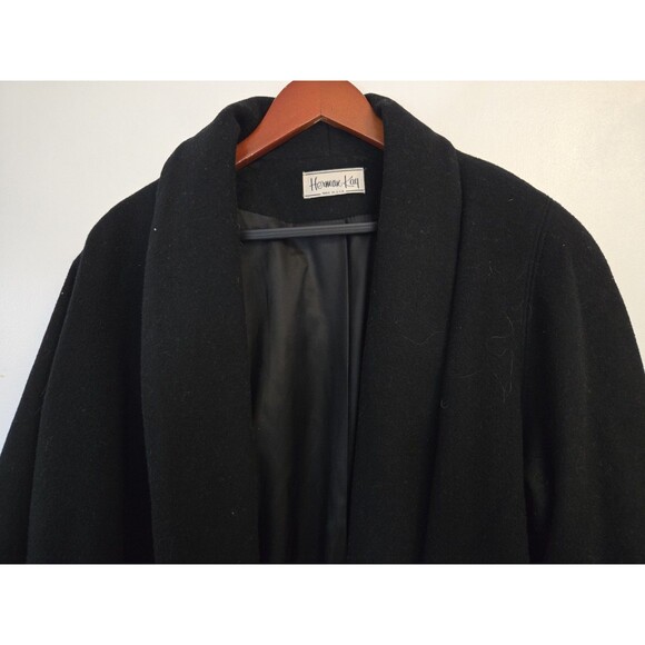Herman Kay Coat Womens 8 Black Wool Blend Winter Old Money Timeless Preppy - Picture 2 of 9